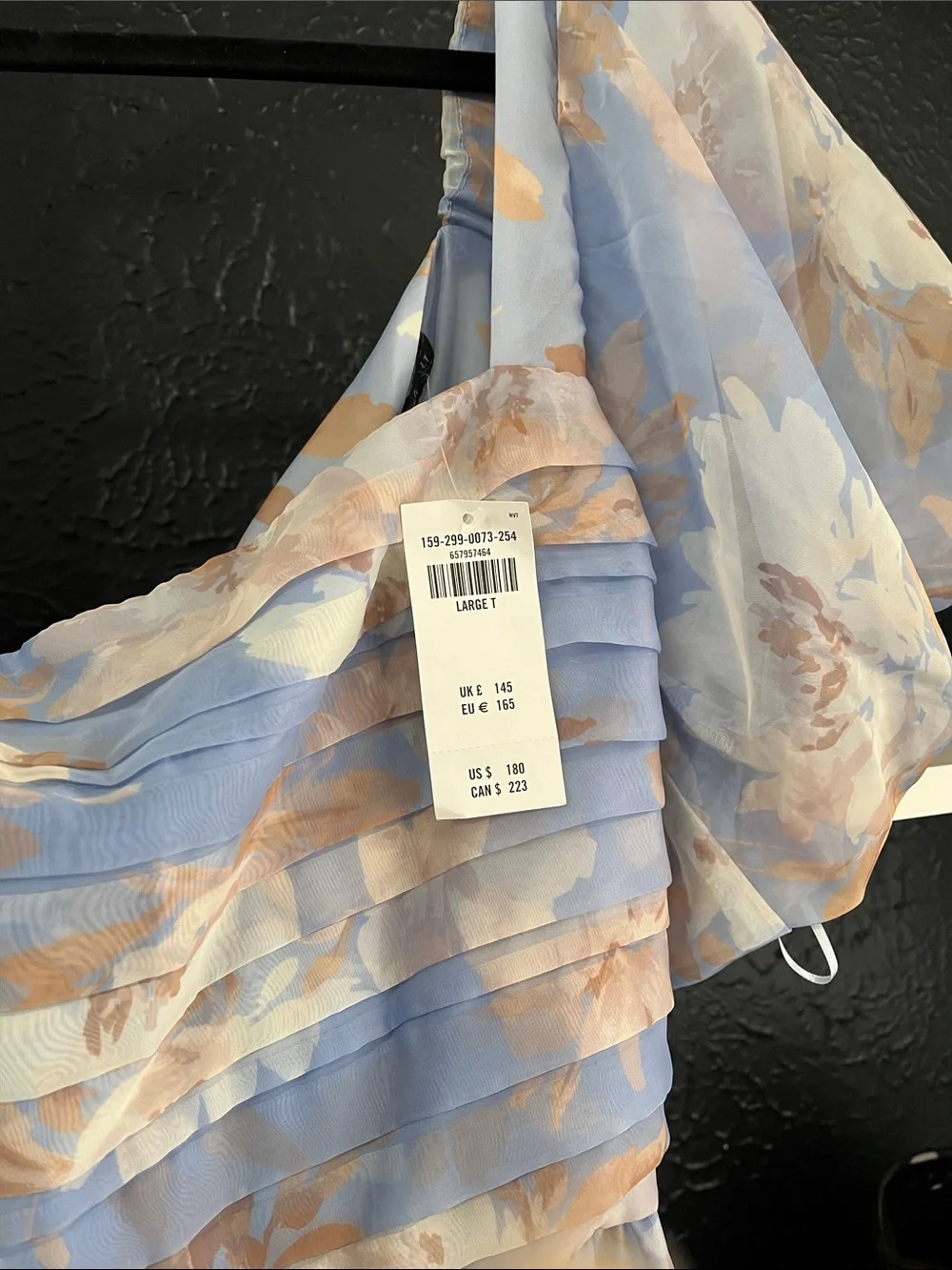 Abercrombie & Fitch Emerson Organza Light Blue Floral Maxi Dress